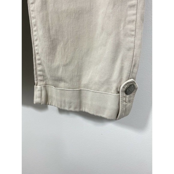 NYDJ khaki flat front capri cropped pants - Picture 7 of 9